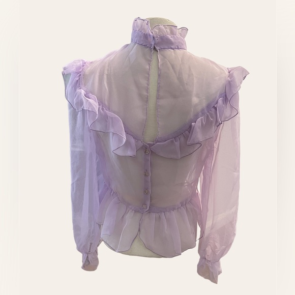 Vintage Sheer Blouse, Size M - Picture 2 of 4